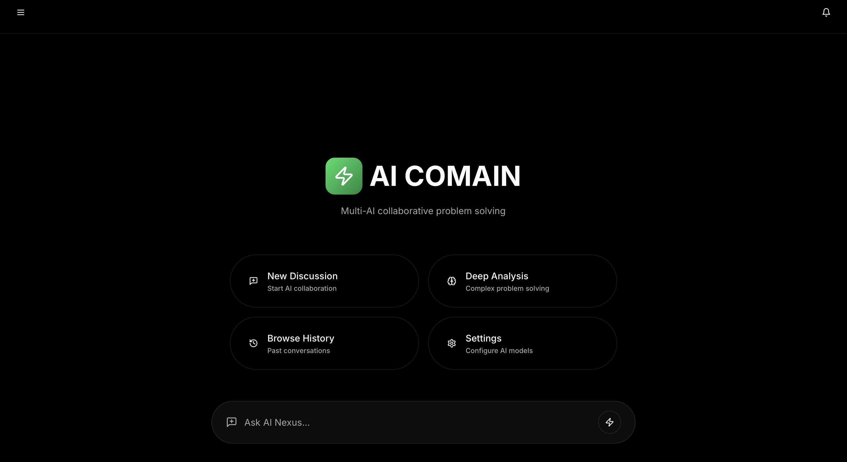 AI COMAIN platform preview